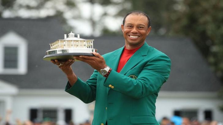 Tiger Woods celebrates winning the US Masters in 2019